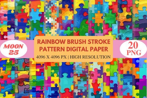 Download Rainbow Brush Stroke Pattern Digital Pap - Bow Collection