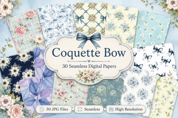 Download Coquette Bow Pattern Seamless Bundle - Bow Collection