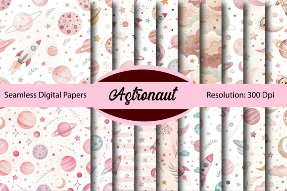 Download Astronaut Seamless Digital Paper - Seamless digital Collection