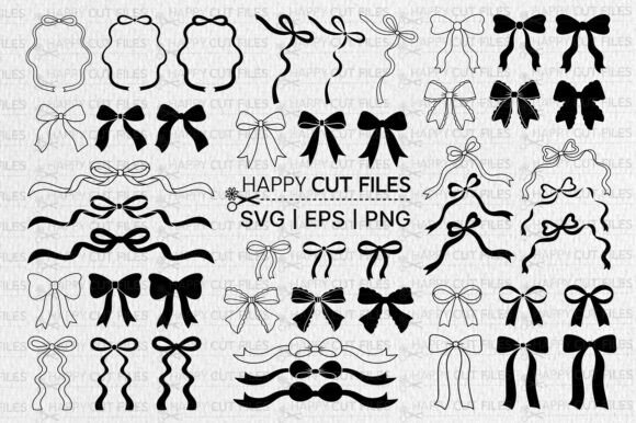 Download Coquette Bow Ribbon Frame Svg Bundle - Bow Collection