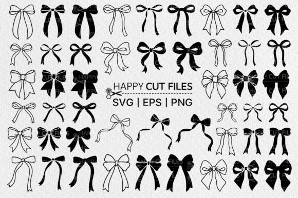 Download Coquette Bow Ribbon SVG Bundle Cut Files - Bow Collection