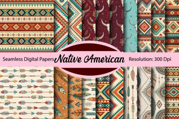 Download Native American Seamless Digital Paper - Seamless digital Collection