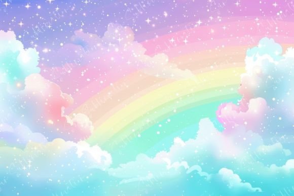 Download Rainbow in the Clouds Pastel Colors - Bow Collection