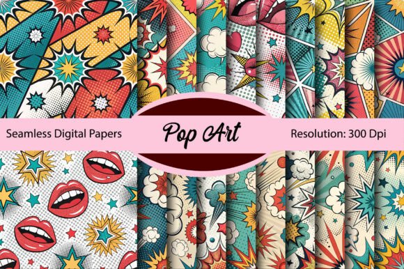Download Pop Art Seamless Digital Paper - Seamless digital Collection