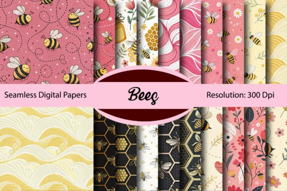 Download Bees Seamless Digital Paper - Seamless digital Collection