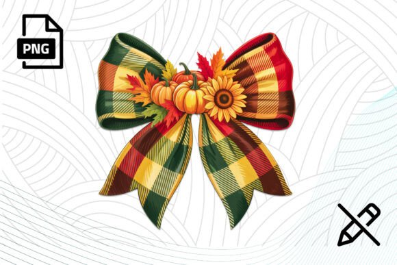 Download Fall Bow with Pumpkins PNG Clipart - Bow Collection