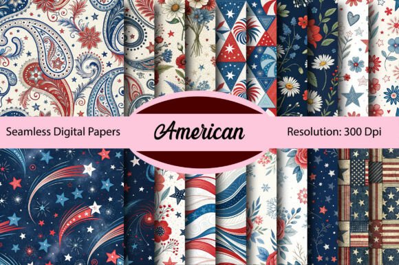 Download American Seamless Digital Paper - Seamless digital Collection