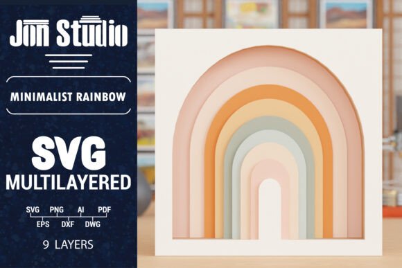 Download 3D Boho Rainbow Multilayer Paper Cut SVG - Bow Collection