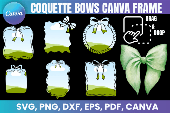 Download Coquette Bows Canva Frame Bundle - Bow Collection