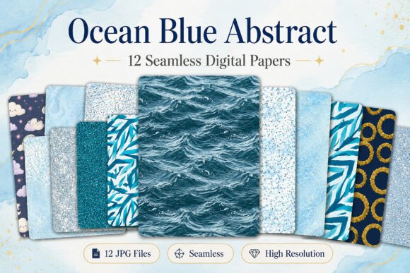 Download Ocean Blue Abstract Seamless Digital - Seamless digital Collection