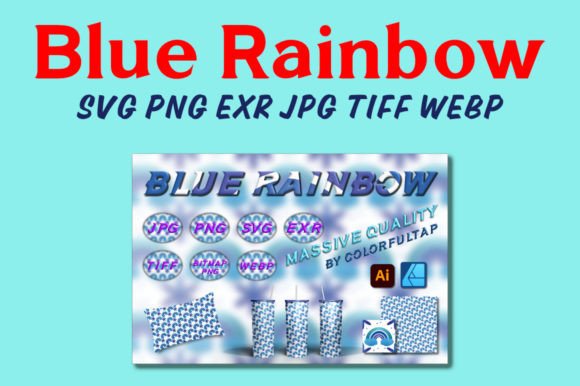 Download Blue Rainbow Wrap | PNG JPG SVG &amp; More - Bow Collection