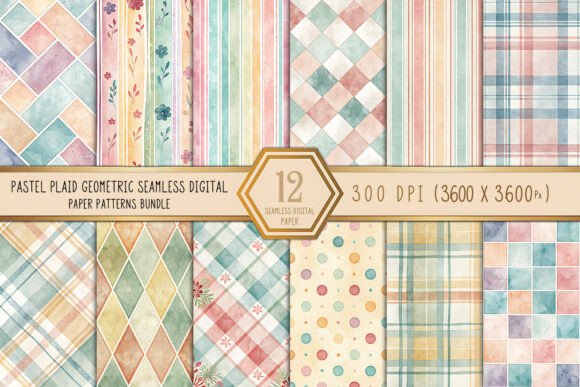 Download Pastel Plaid Geometric Seamless Digital - Seamless digital Collection