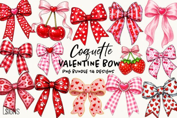 Download Coquette Valentine Bow Bundle Png - Bow Collection