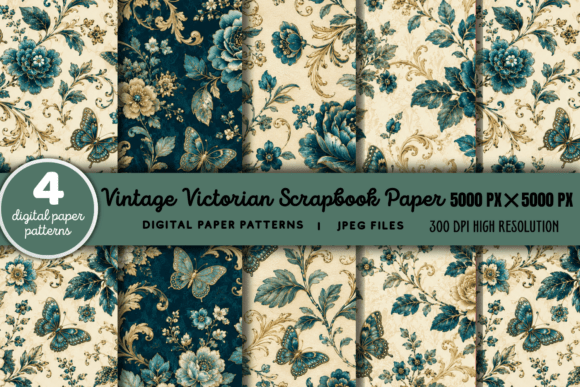 Download Vintage Victorian Scrapbook Pattern 8 - Scrapbook pattern Collection