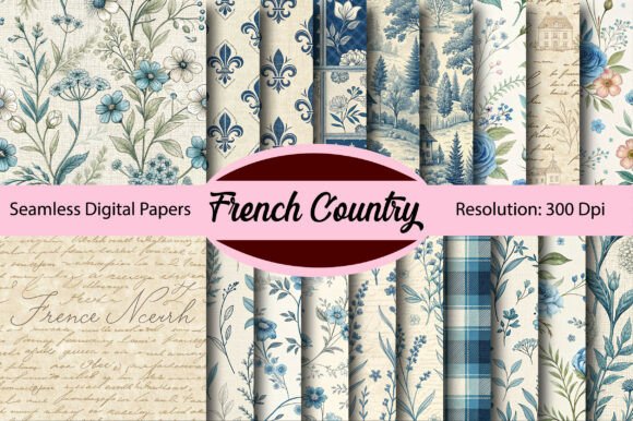 Download French Country Seamless Digital Paper - Seamless digital Collection