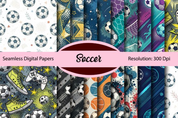 Download Soccer Seamless Digital Paper - Seamless digital Collection